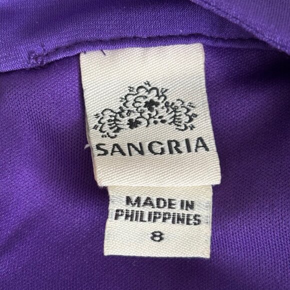 SANGRIA PURPLE DRESS WITH HIGH-LOW HEM, SZ. 8 - Picture 6 of 7